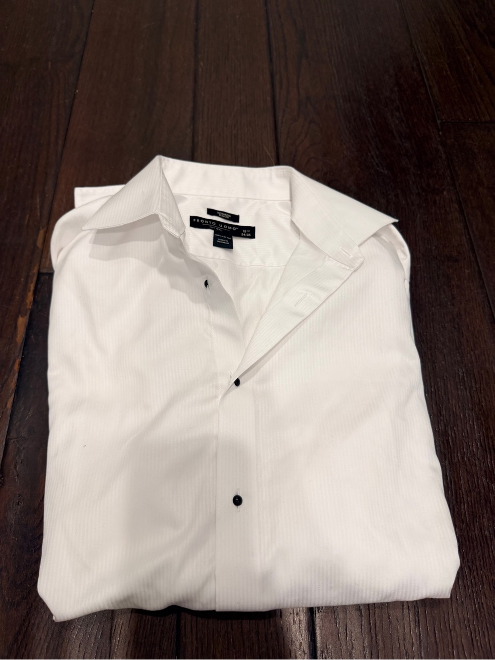 Pronto Uomo White Dress Shirt with Spread Collar